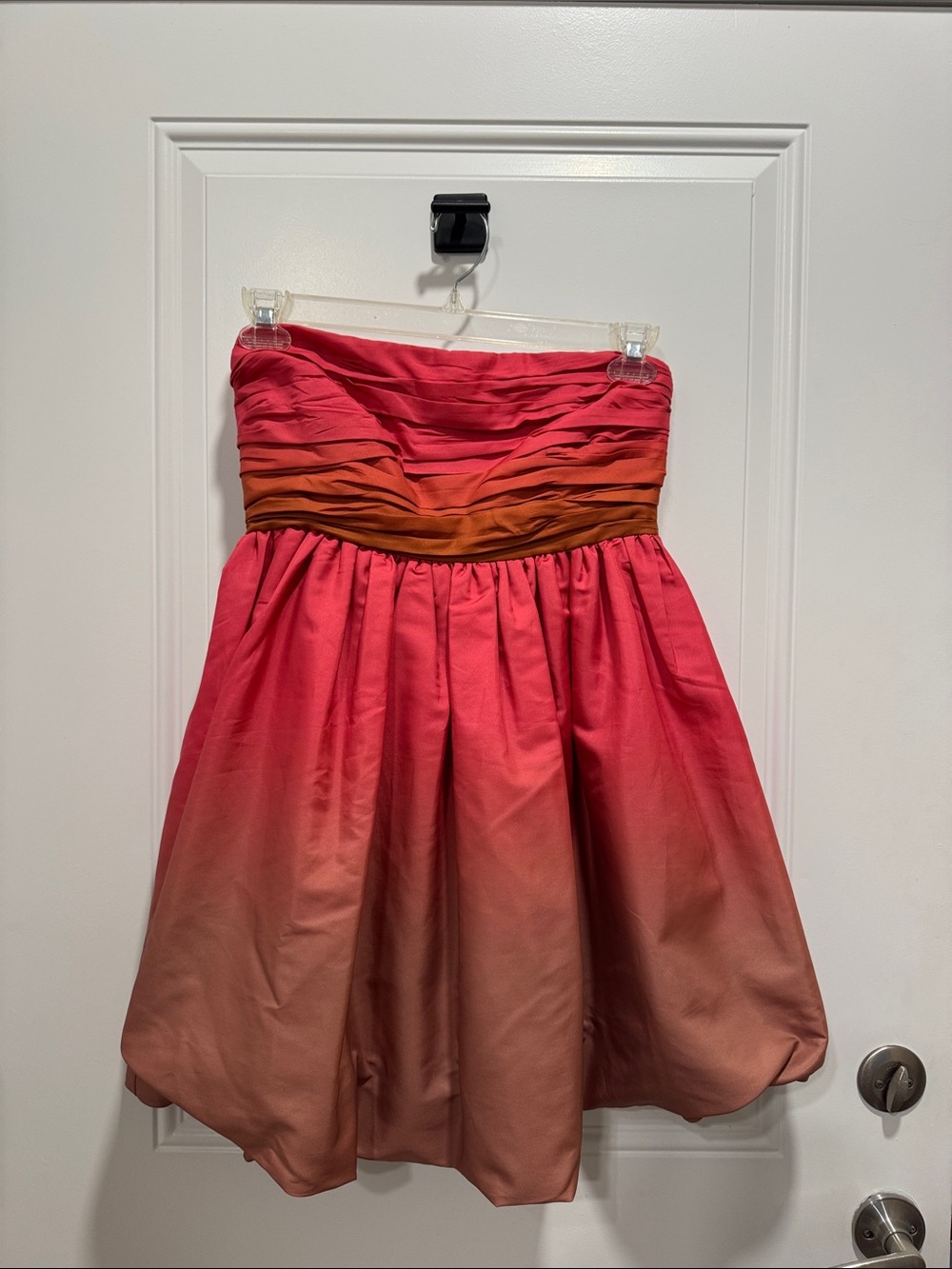 Strapless Pink Ombre Puff Dress